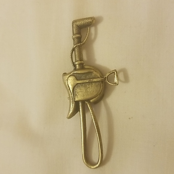 Antique Equestrian Brass Whip And Saddle Button Cover - Picture 1 of 2